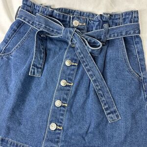 American Eagle Women's 2 Jean Skirt Super High Rise A-Line‎ Belt Button Front
